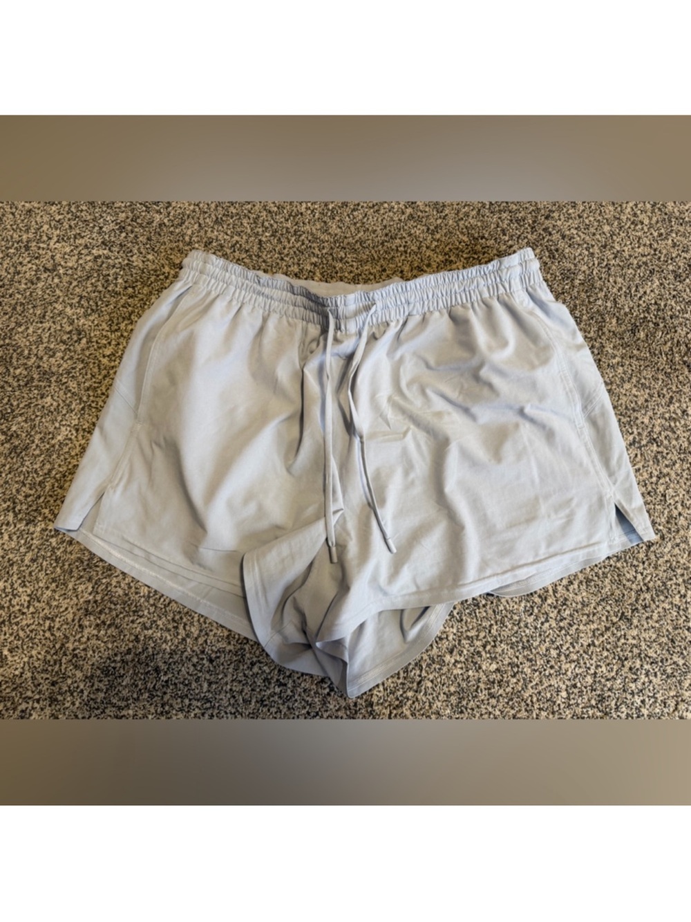 Light Gray/Blue Women's Athletic Drawstring Shorts